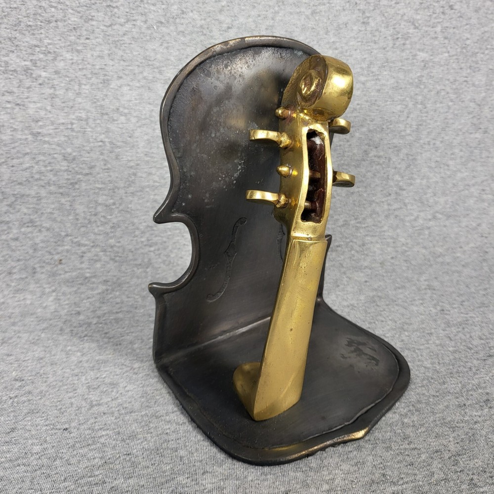 1 Book End Solid Brass Music Instrument String Violin Cello 7" (ONLY ONE) MCM