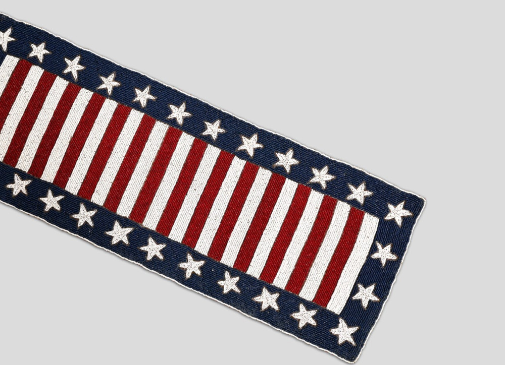 4th July Table Runner Flag Beaded Table Runner Independence Tableware 13X36In