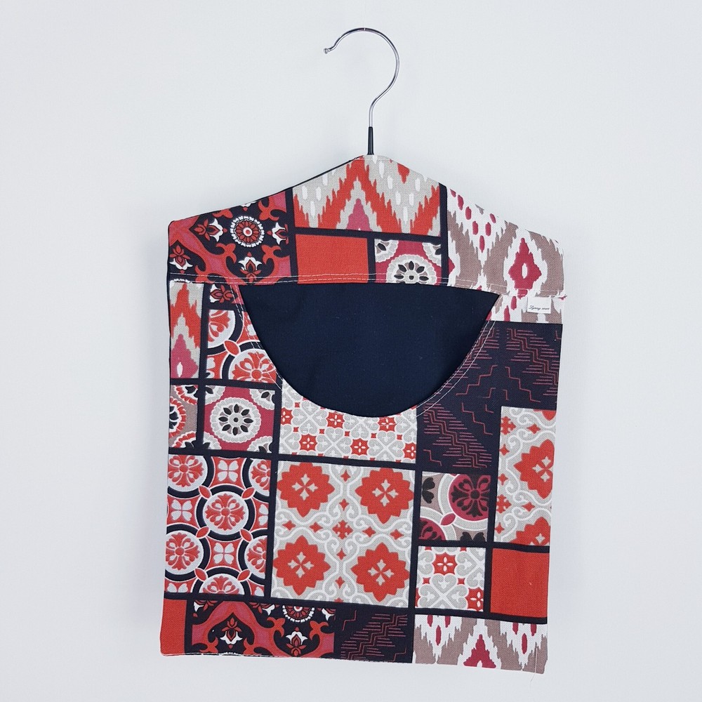 Peg Bag Handmade Red White Black Pattern Front Lined Laundry Clothes Peg Holder