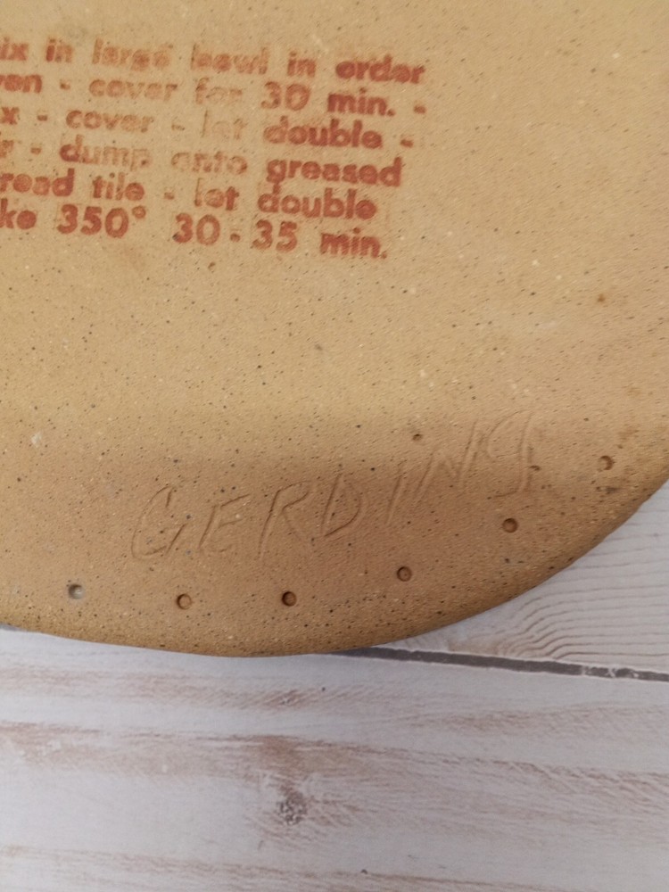 Gerding Bread Tile With Bird on front Bread Recipe On Back od tile can be hung