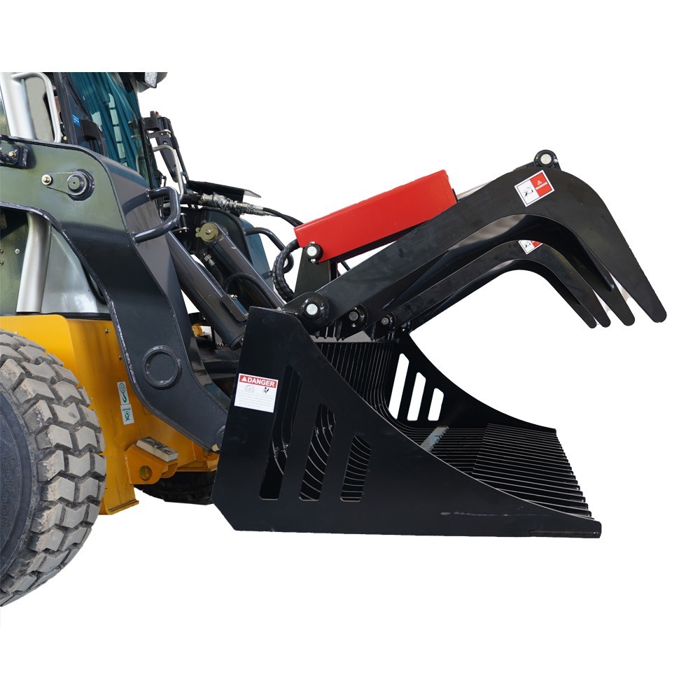 72 Rock Grapple Bucket for Skid Steer Attachment Quick Attach