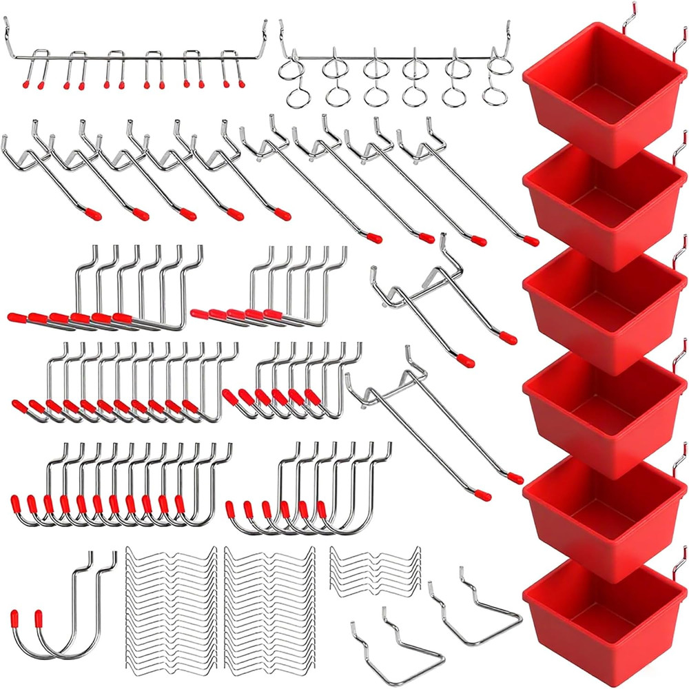 121-Piece Ultimate Pegboard Hook & Bin Set Durable Metal Organizer