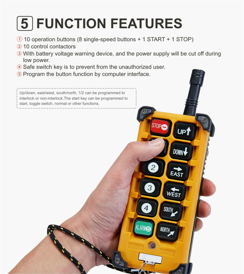 Hoist Wireless Industrial Remote Controller Radio Electric Transmitter Receiver