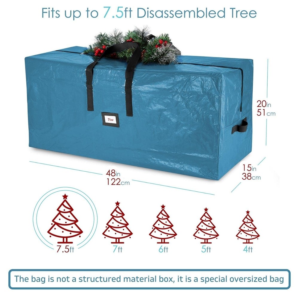 StorageBud Christmas Tree Storage Bag – Waterproof 7.5 ft., Pe Plastic