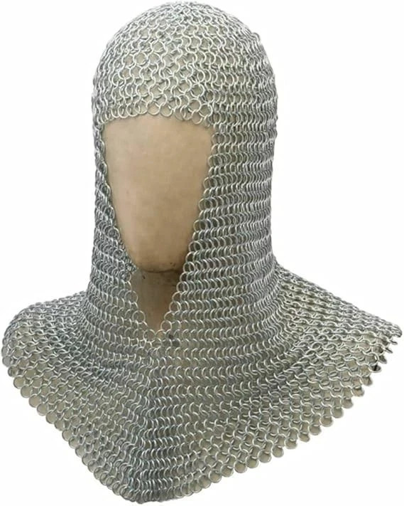 Medieval ALUMINUM BUTTED CHAINMAIL Hood