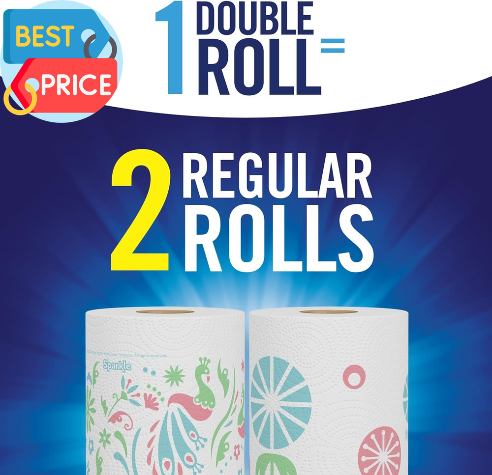 Pick-A-Size Paper Towels, Spirited Prints, 6 Double Rolls = 12 Regular Rolls, Ev