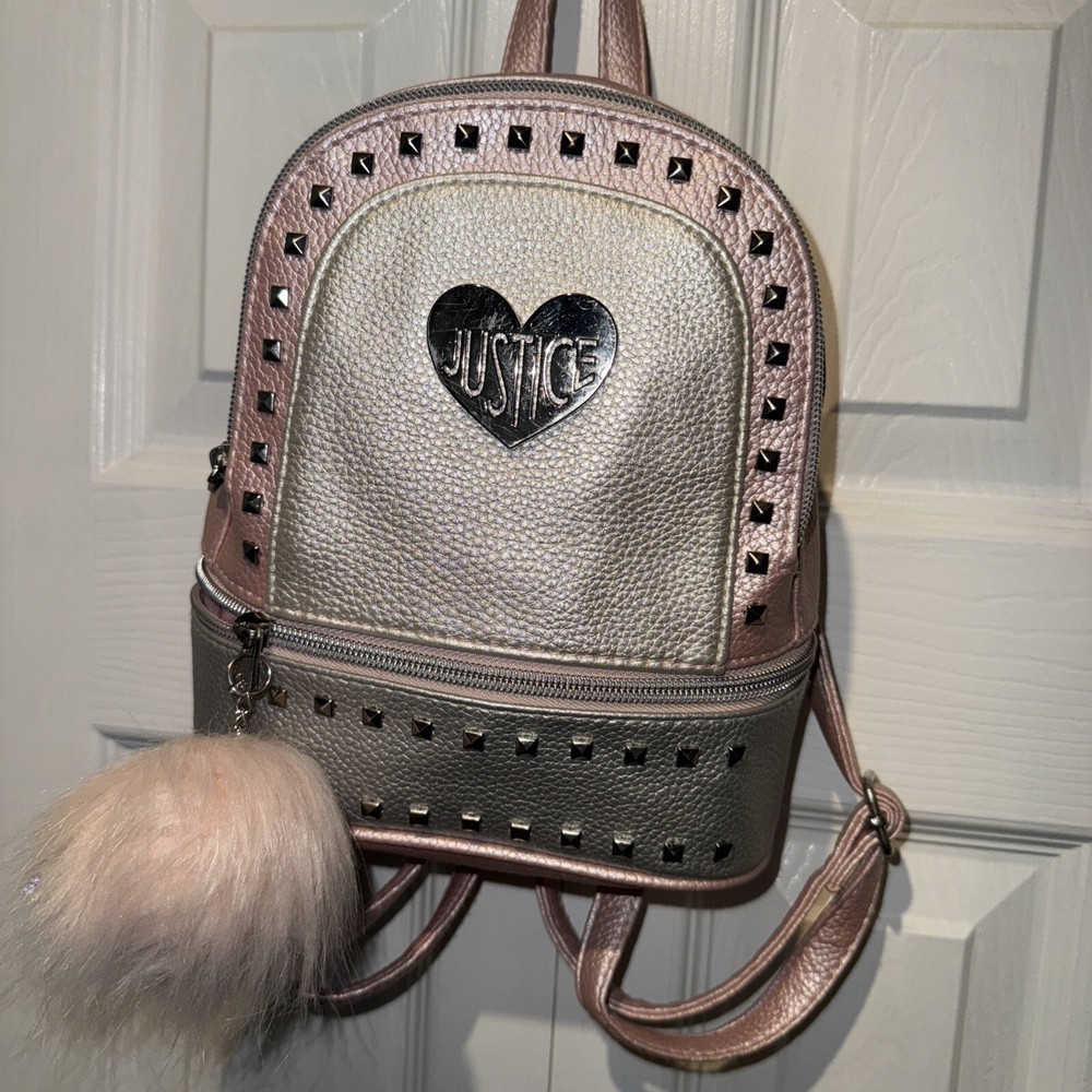 Justice Pebbled Studded Mini Backpack - Rarely Used and Beautiful