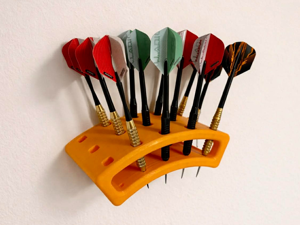 Wall-Mounted Dart Rack & Organizer - Holds 15 Darts