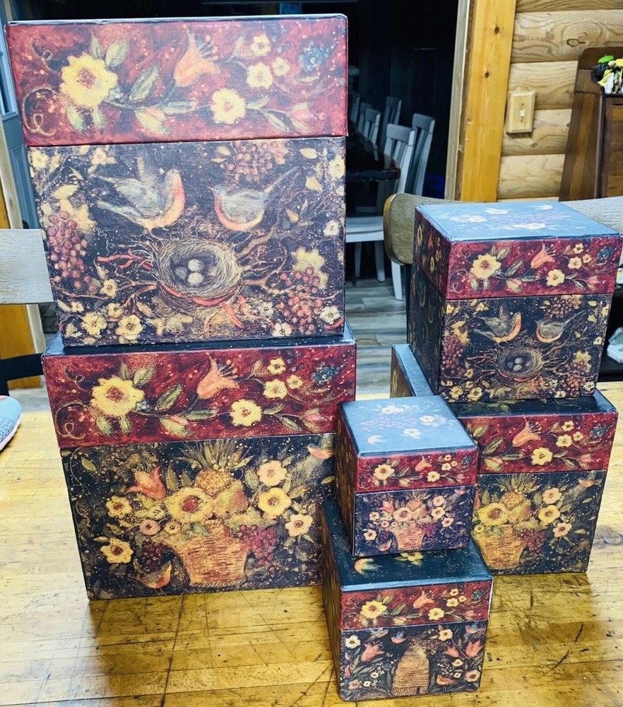6 Bob's Boxes Nesting Boxes Susan Winget Artwork GARDEN TREASURES