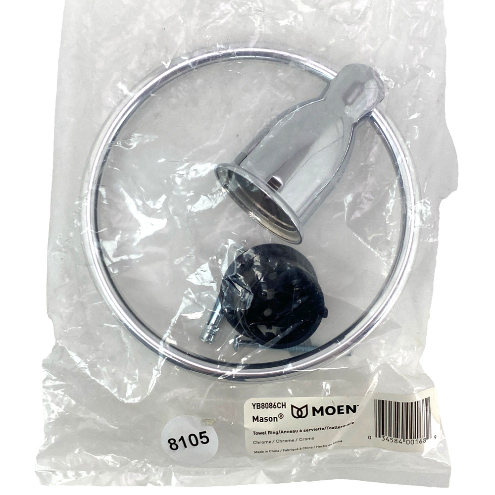 MOEN Mason Chrome Towel Ring Bathroom YB8086CH