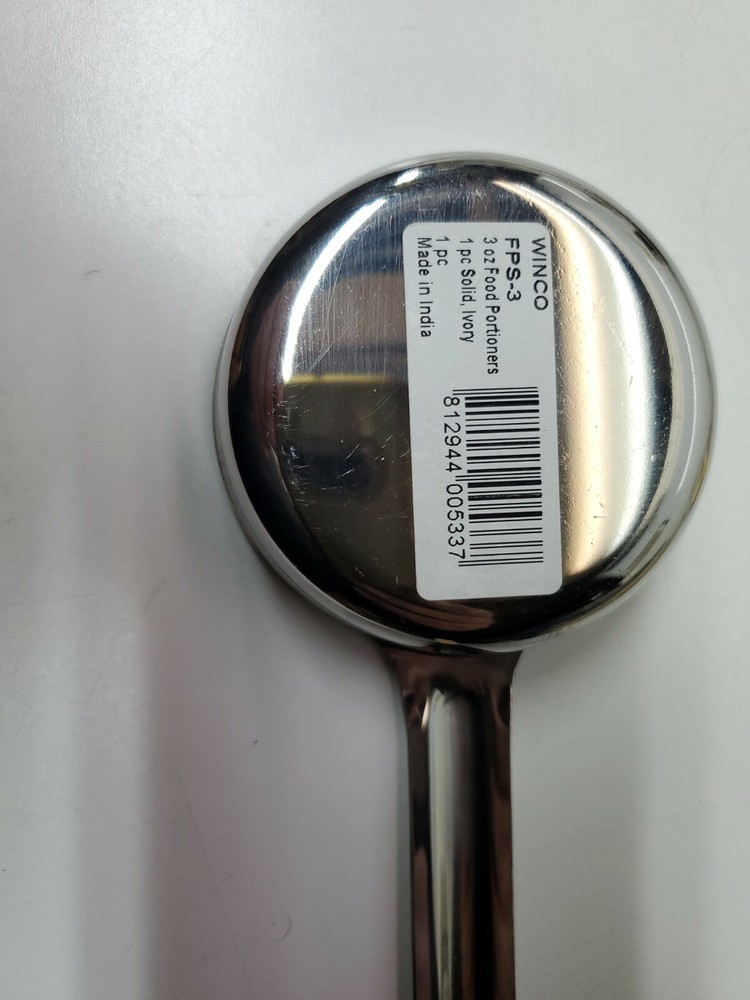 Winco - FPS-3 - 3 oz Beige Solid Portion Spoon