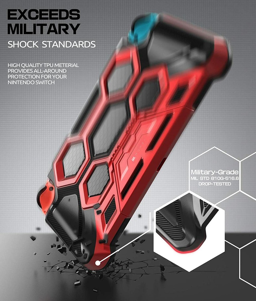 Mumba For Nintendo Switch Console Joy-Con Controller Grip Case Kickstand Cover