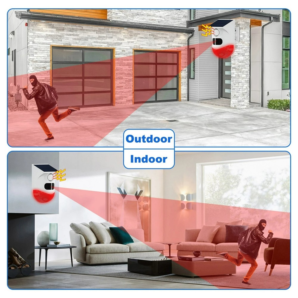 Solar Wireless Driveway Alarm Waterproof PIR Motion Sensor Home Security System