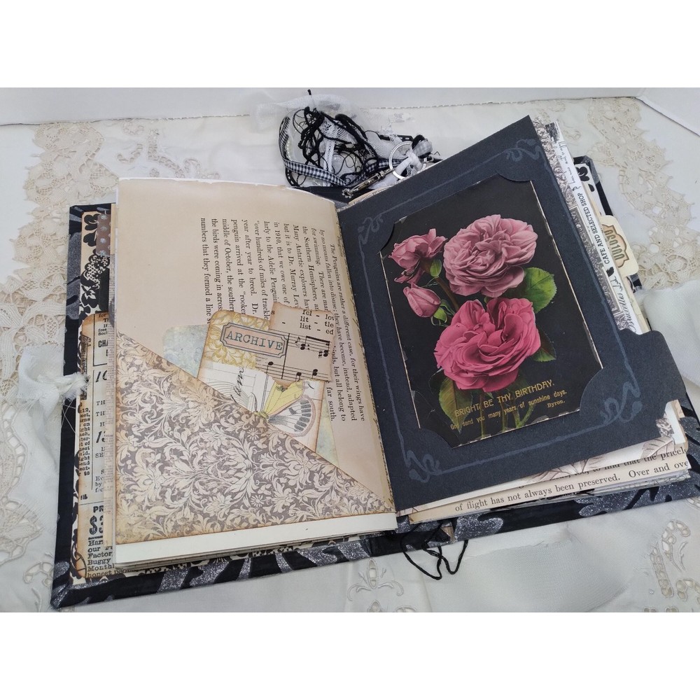 Old World Victorian Handmade Junk Journal Ephemera Interactive Keepsake Dangle