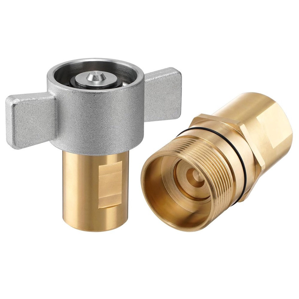 1 Inch NPT Wet Line Wing Nut Hydraulic Quick Disconnect Coupler / Coupling Set