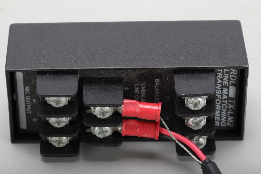RDL TX-LM2 Line Level to Microphone Level Transformer W/ Component Adapter Cable
