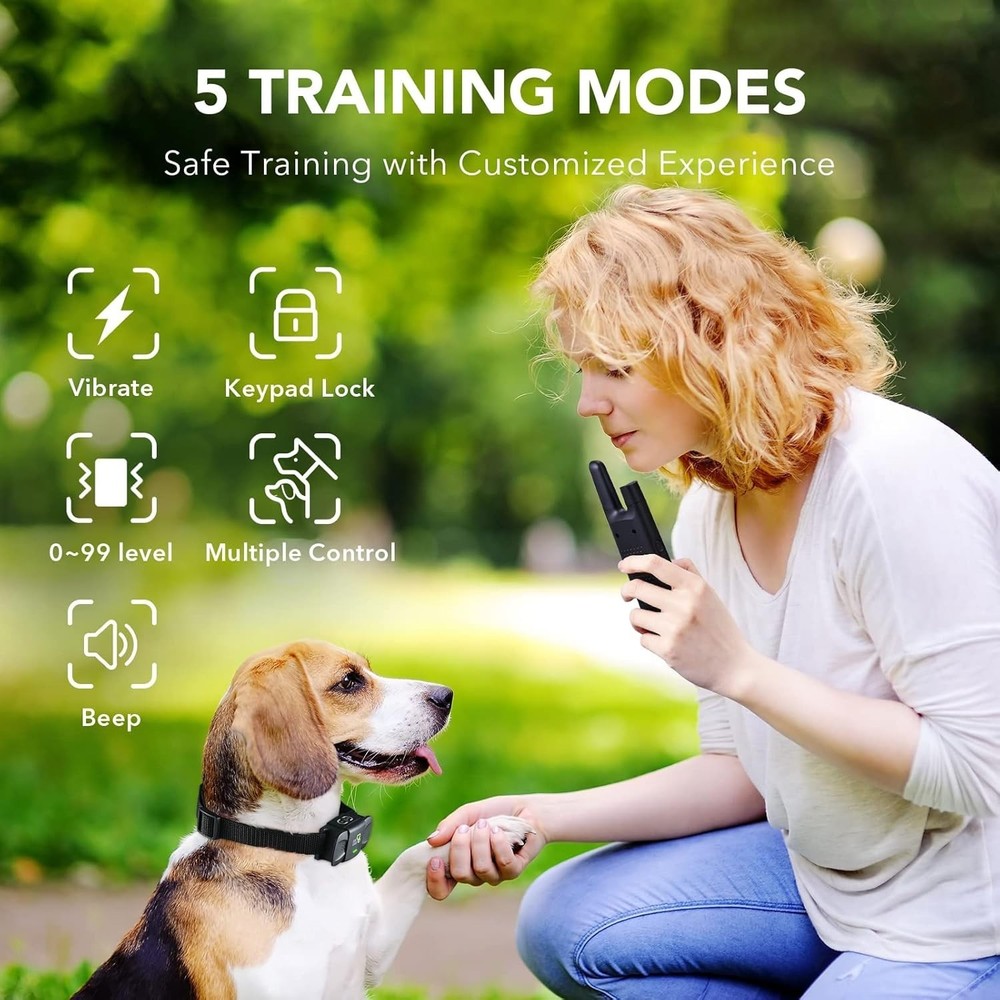 Rechargeable Dog Training Collar with Remote - Beep, Vibration & Shock Modes