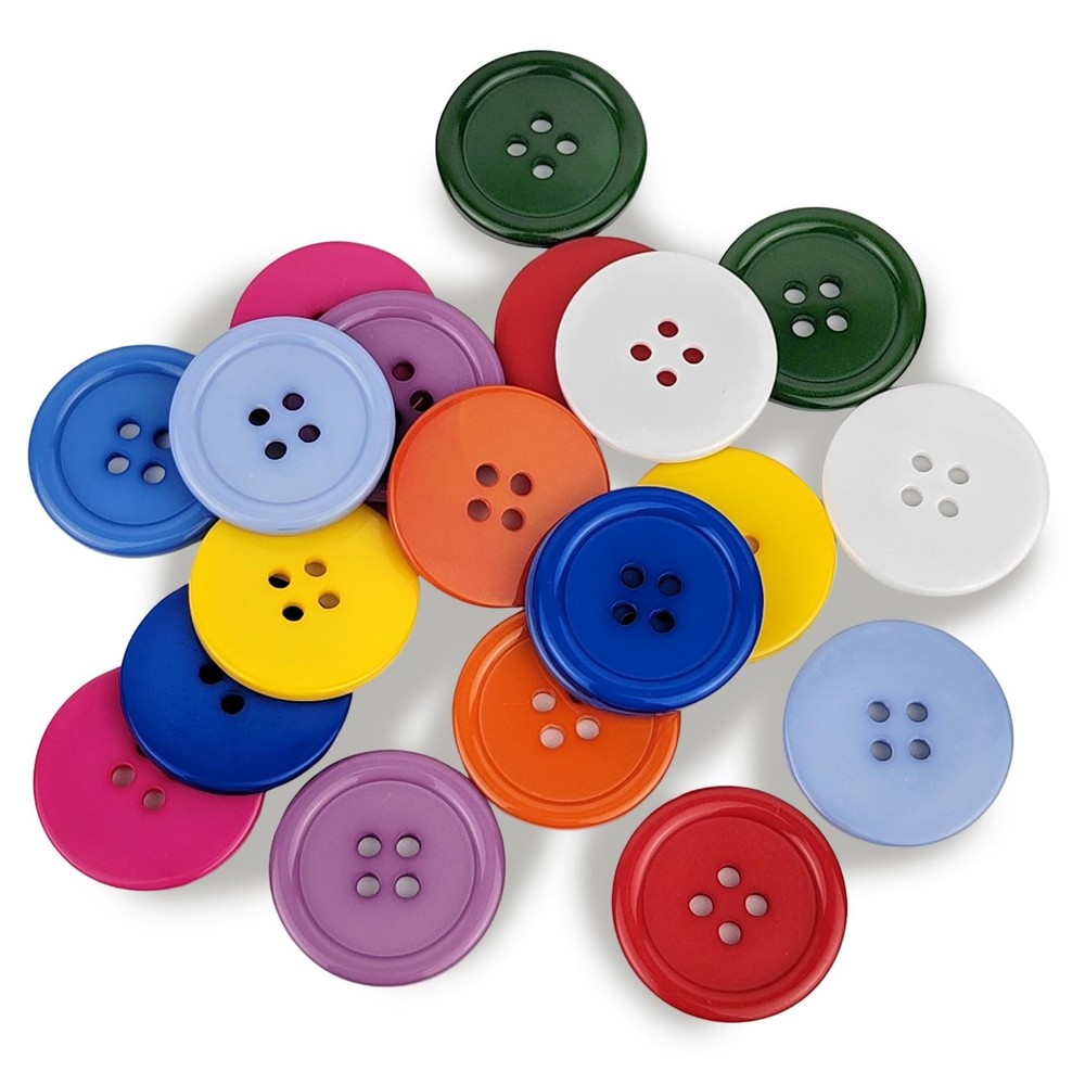 60 PCS 1 Inch (25mm) Buttons, Sewing Flatback Resin Button, Buttons for Sewin...