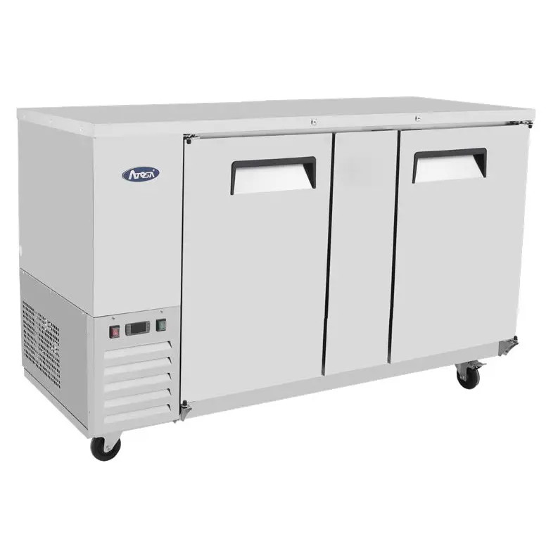 Atosa SBB69GRAUS1 69" Shallow Depth Double Solid Door Back Bar Cooler