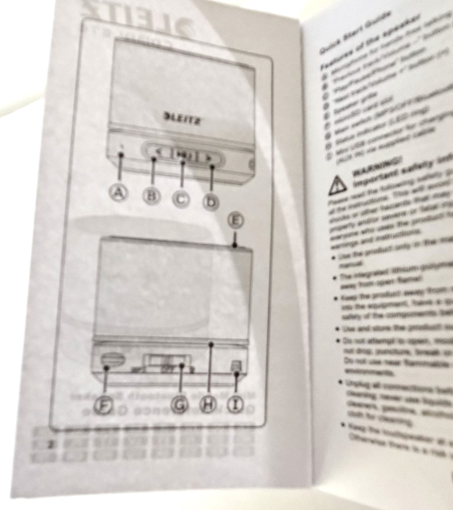 LEITZ Mini Bluetooth Conference Speaker. Built-in Microphone Portable NEW