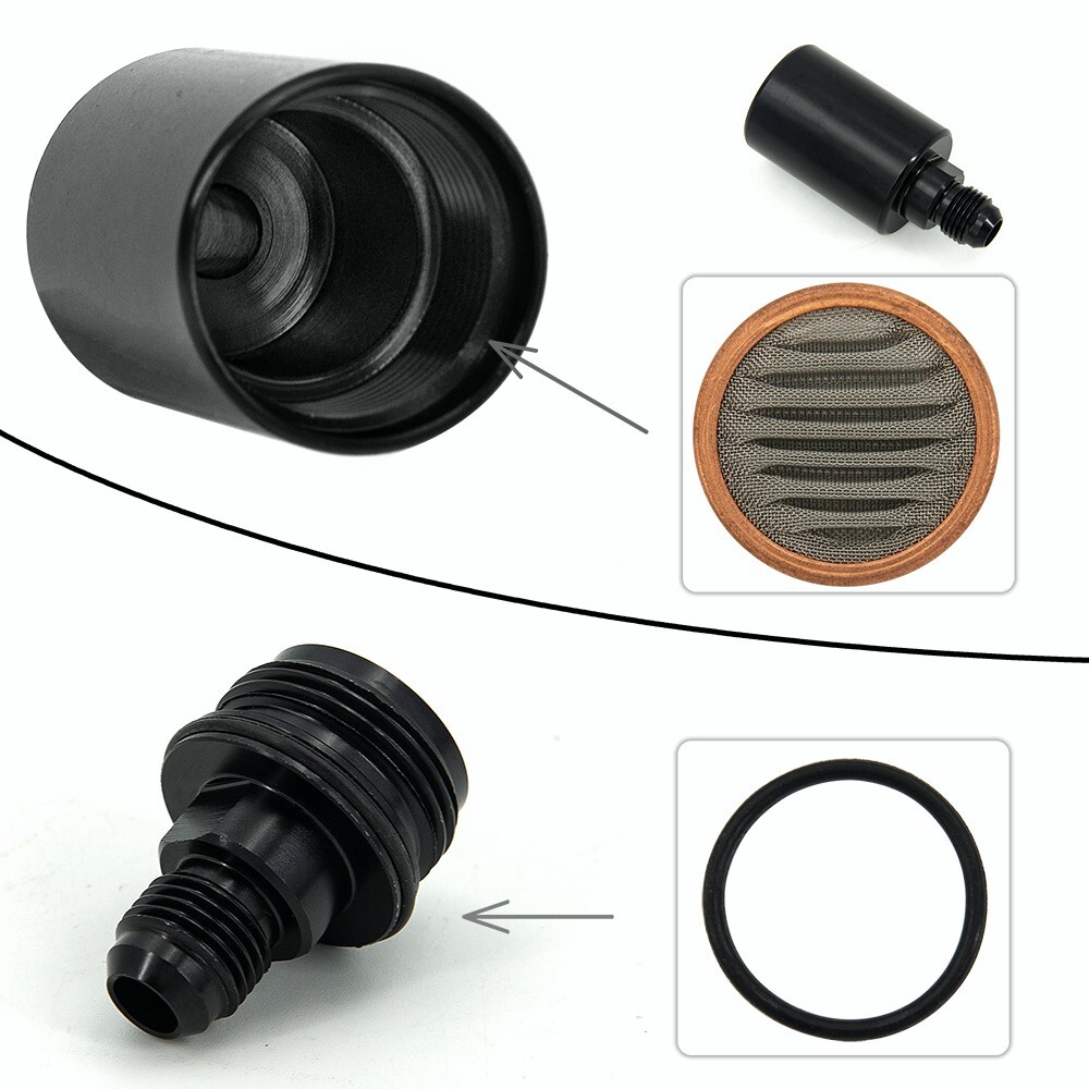 Universal 6AN High Flow Inline Fuel Filter Removable Cleanable With Mesh Screen