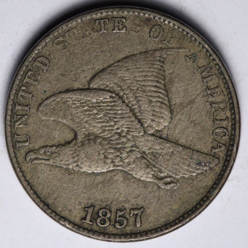 1857 Flying Eagle Cent Penny XF+ SUPER ORIGINAL!  E104 WXHM