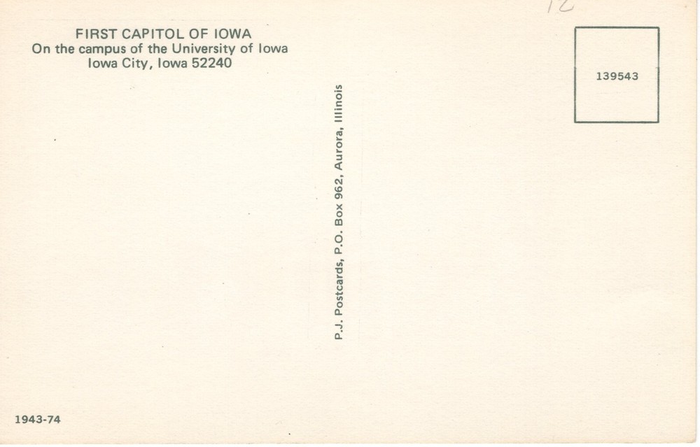 FIRST CAPITOL OF IOWA - PC4690