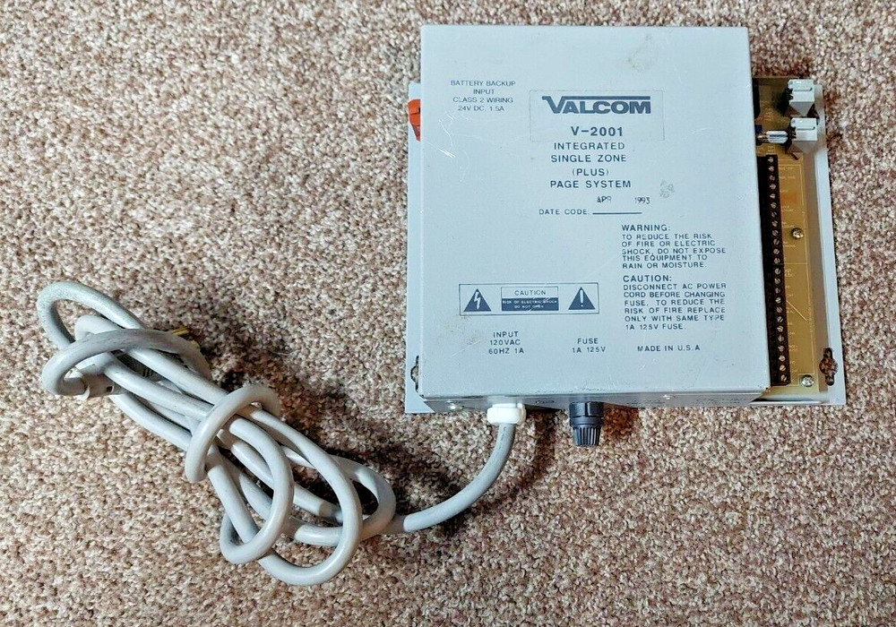 Valcom V-2001 Single Zone Page One Way Control Unit