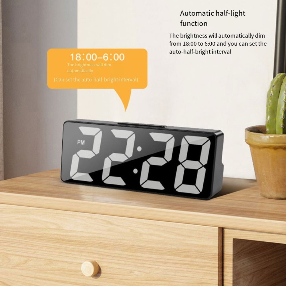 LED Digital Clock with Sleek Design 12/24 Hour Format for Easy Reading