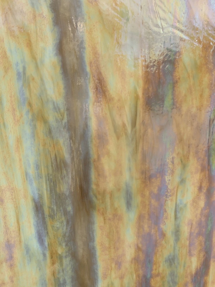 Stained Glass, Medium Amber Opal Iridized, Wissmach SHEET