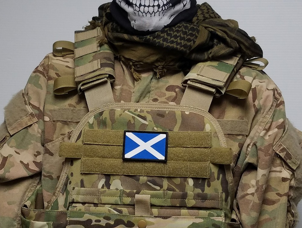 Scotland Scottish Flag Full Color Patch with hook backing Highlander