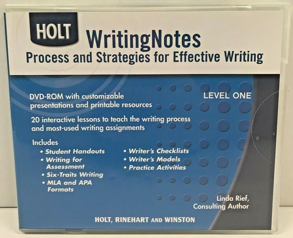 Holt Writing Notes Process & Strategies for Effective Writing Level One DVD-ROM