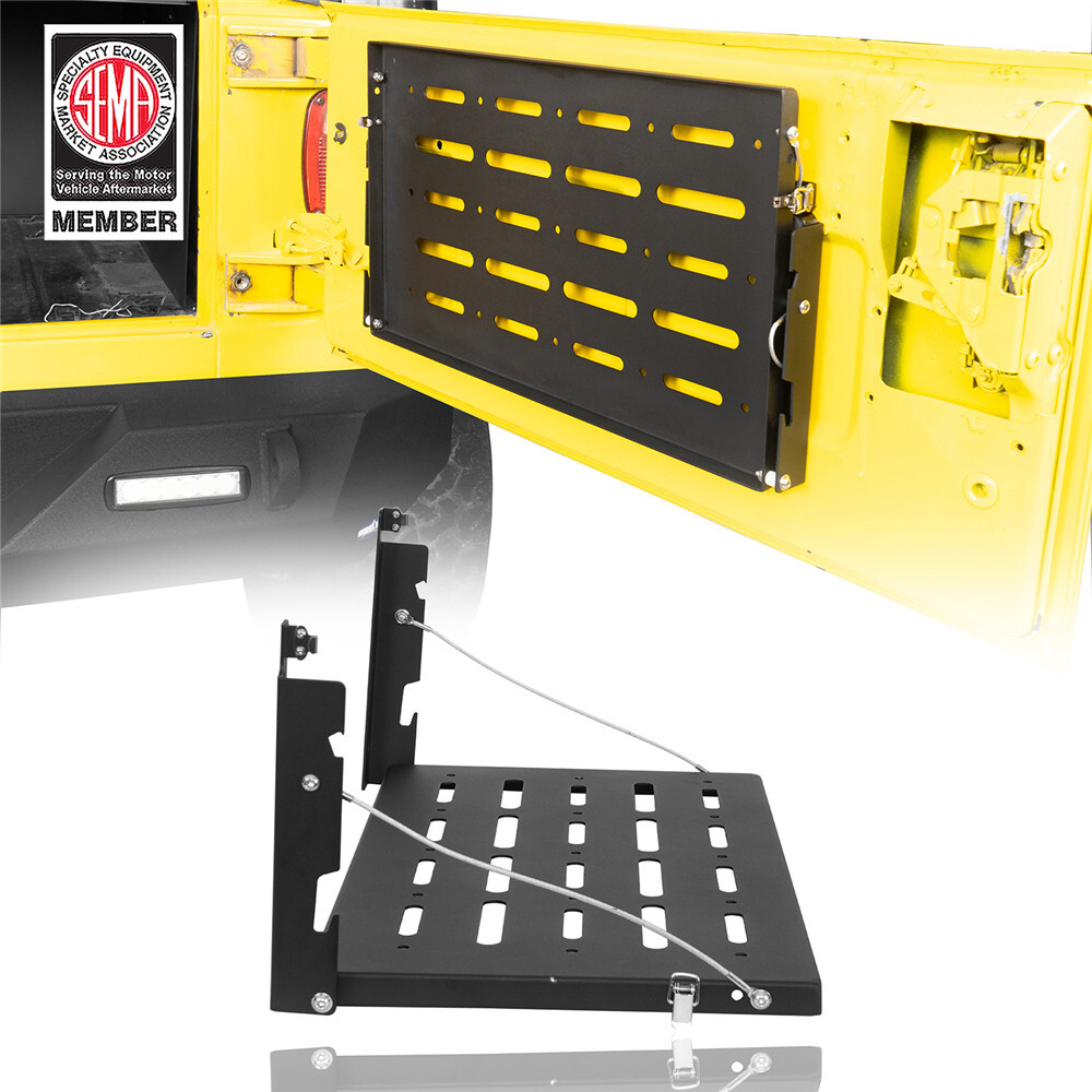 Rear Tailgate Table Foldable Cargo Shelf Bracket for 1997-2006 Jeep Wrangler TJ