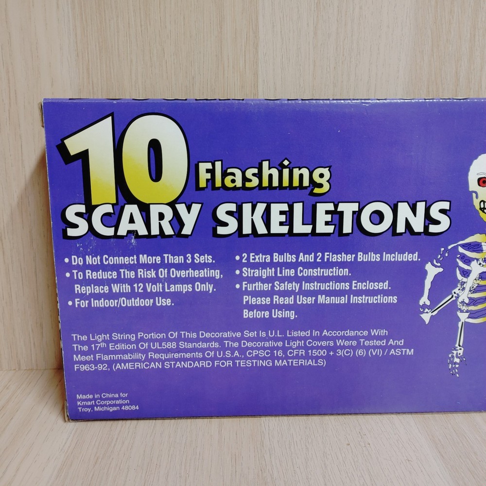 Articulated Skeleton Halloween Light String Clear 10 Lights Indoor