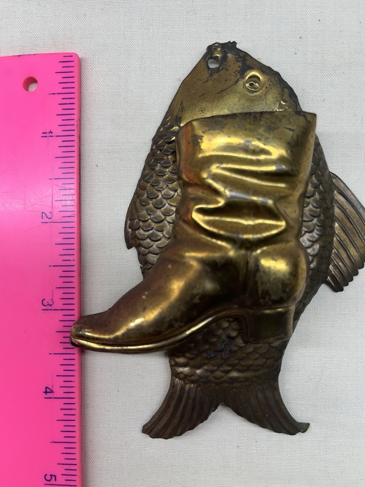 Fish and Boot Wall Match Holder Striker 1900's