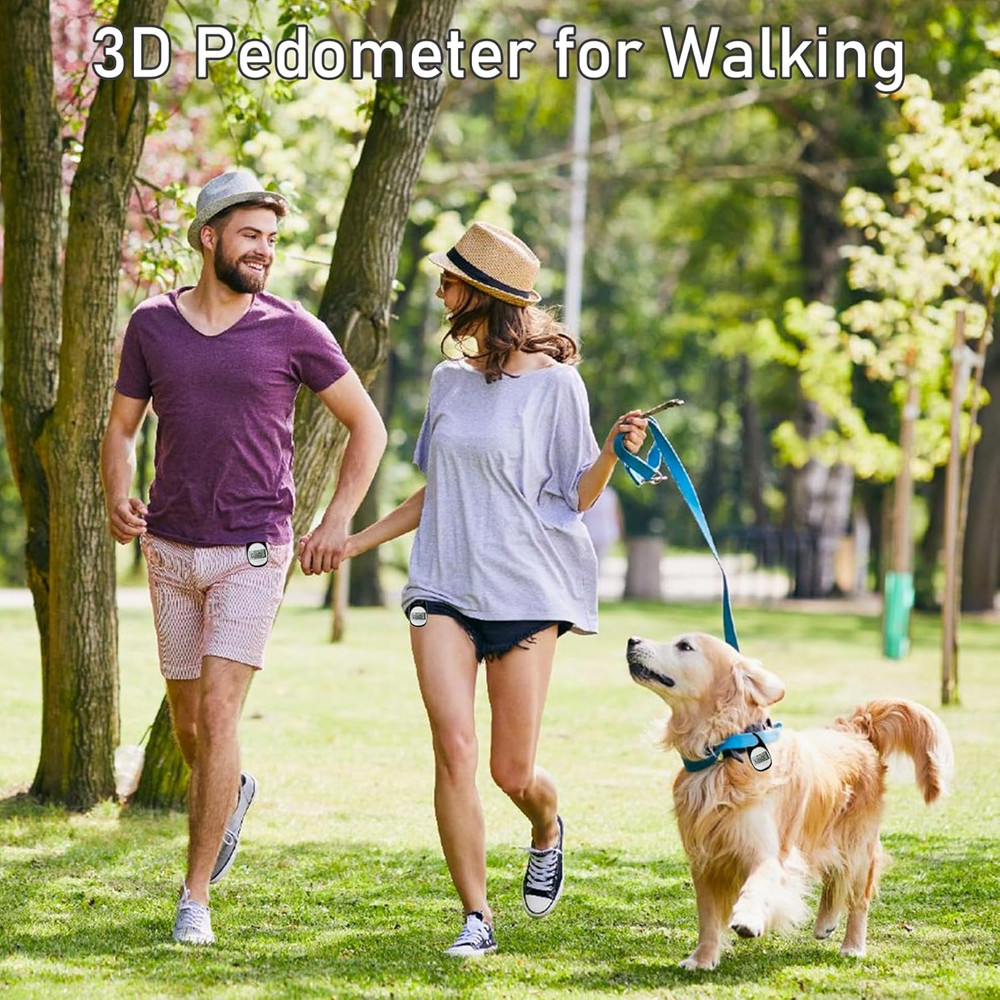 3D Pedometer with Carabiner, Accurate Step Tracker, Step Counter, Distance Track