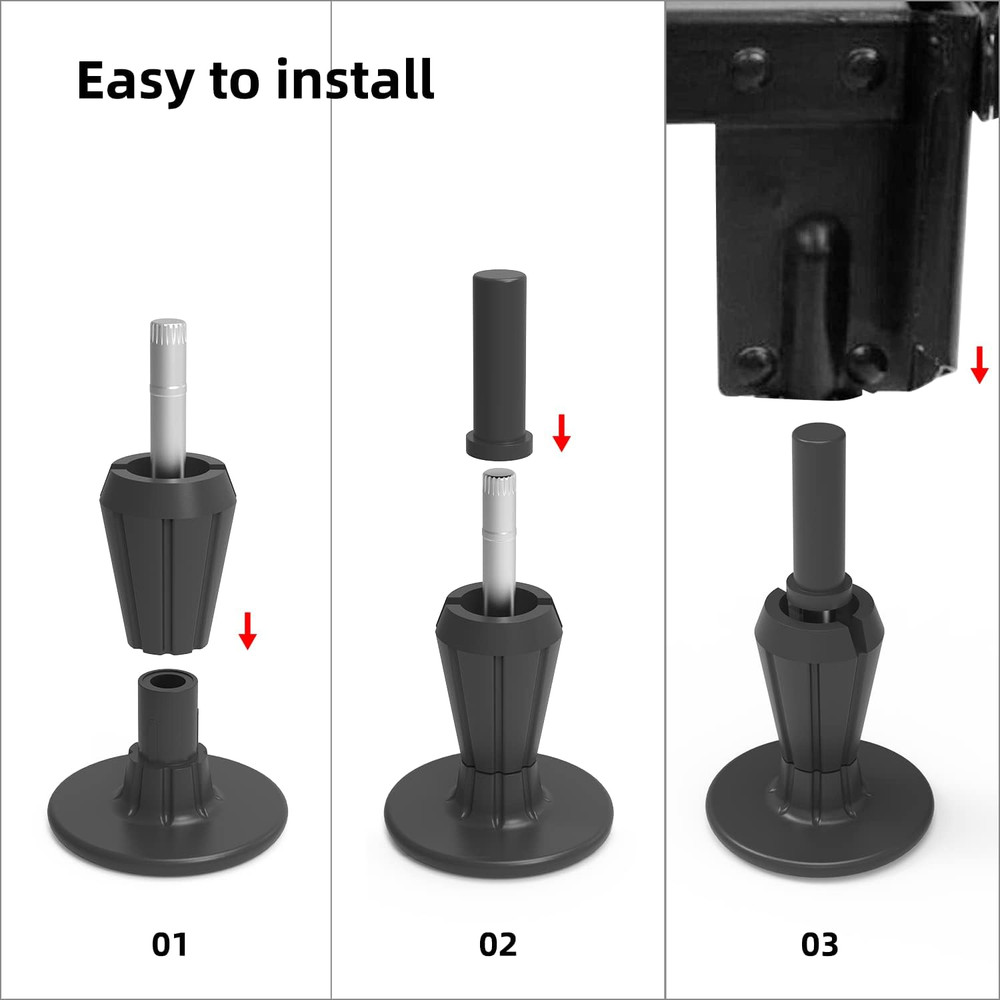 KOHOME 6Pcs Steel Stem Plastic Bed Frame Feet,Sturdy Bed Frame Legs for Replace