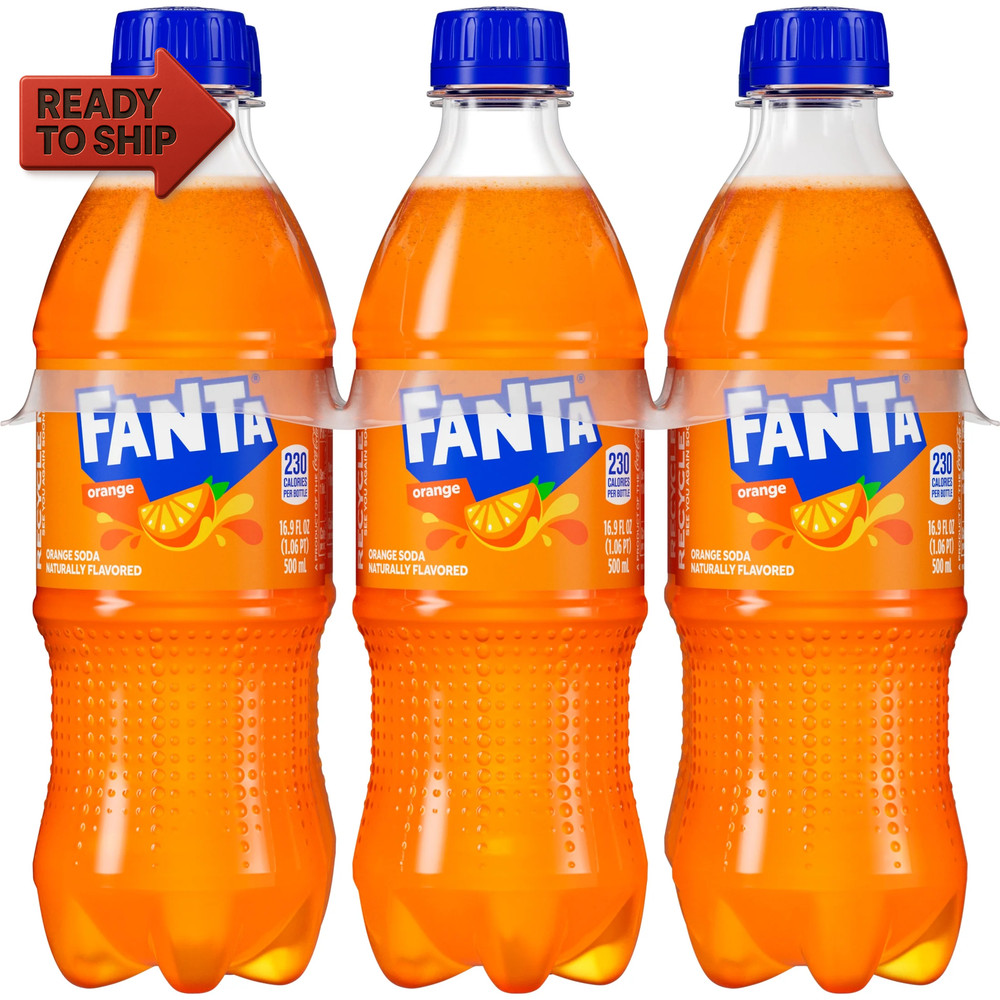 Orange Soda Pop, 16.9 Fl Oz, 6 Pack Bottles