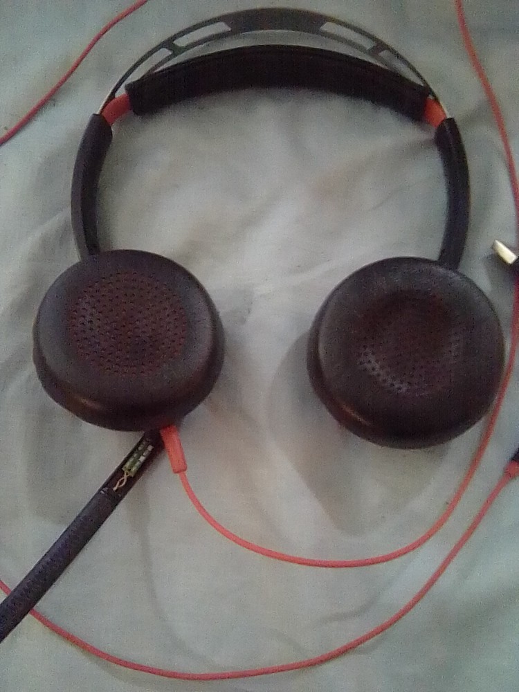 Plantronics C5200 PLT Poly Blackwire USB Wired Headset Black/Red