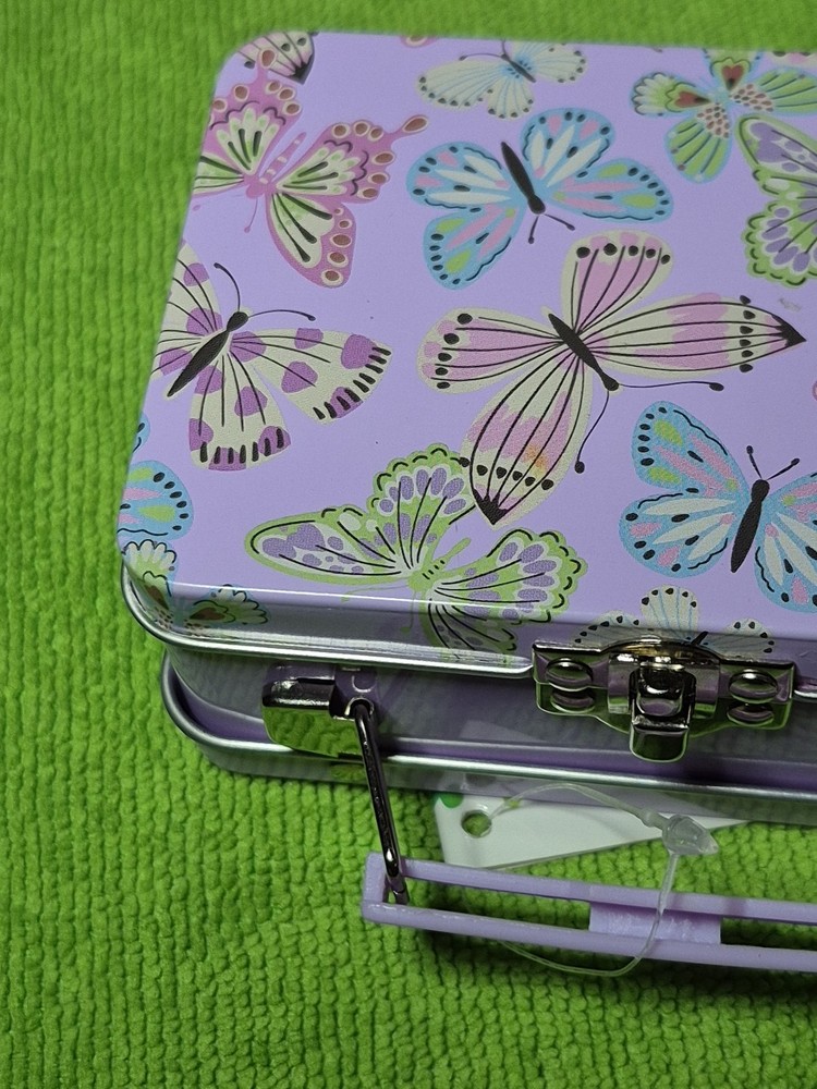 Claire's Metal Butterfly Mini Lunchbox Empty Storage Container