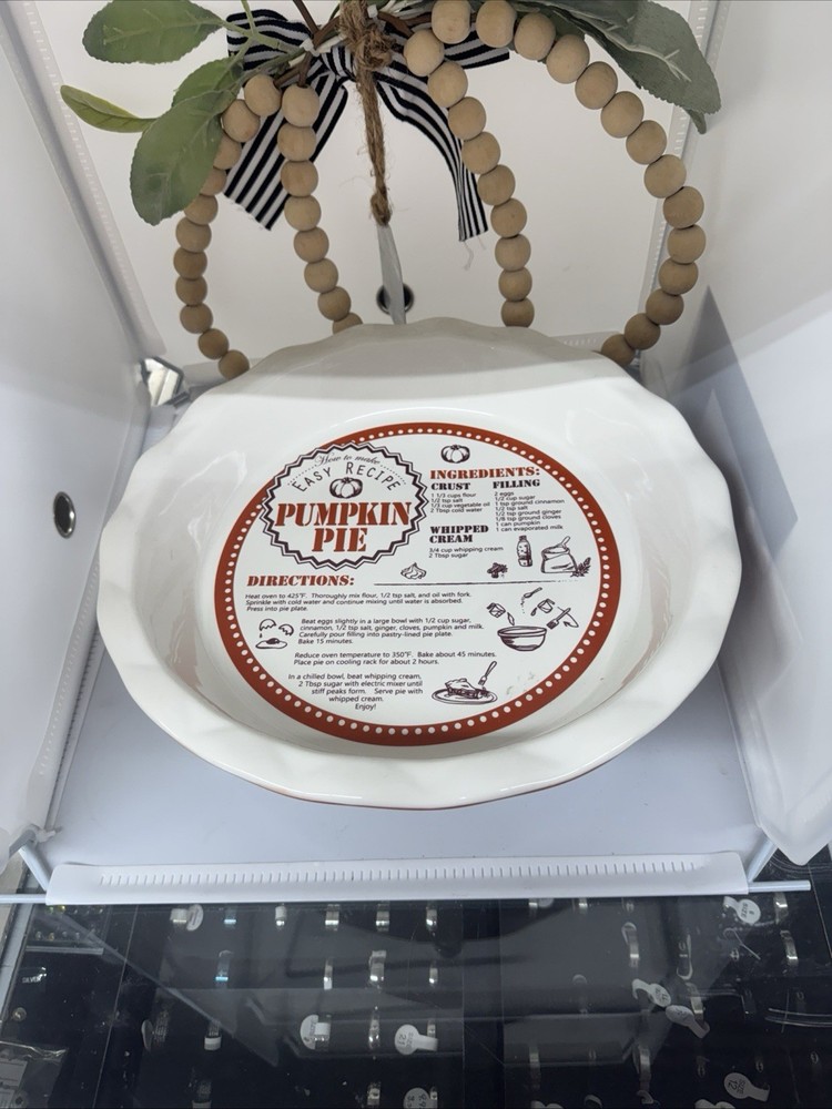 Stoneware Recipe Pie Plate Best Pumpkin Pie