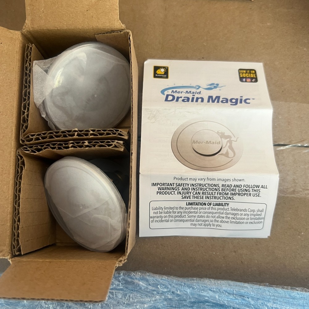 x2 Mer-Maid Drain Magic AS-SEEN-ON-TV Replace Broken or Missing Bathroom Drain
