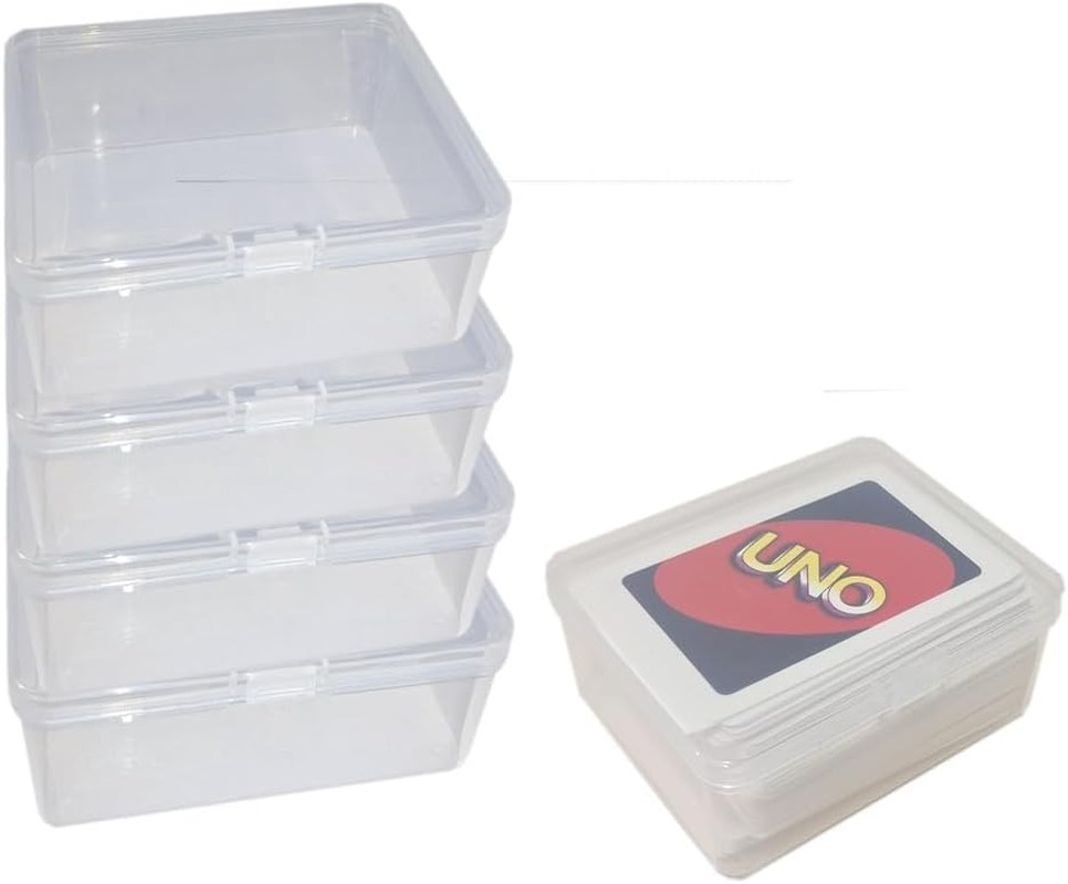 4PCS Plastic Game Card Storage Box, UNO Card Case, Playing Card Box, High Capaci
