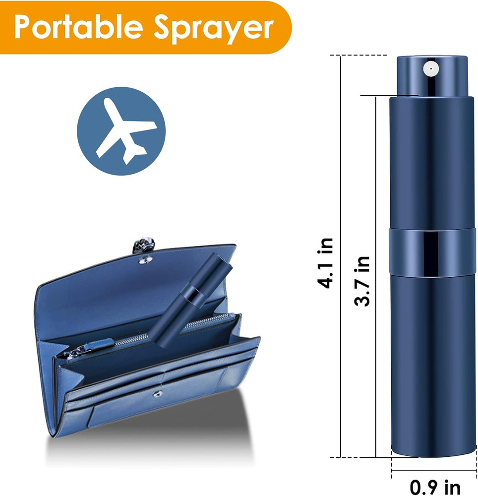 8Ml Travel Atomizer Bottles, Refillable Mini Fragrance Bottles, Empty Cologne Sp