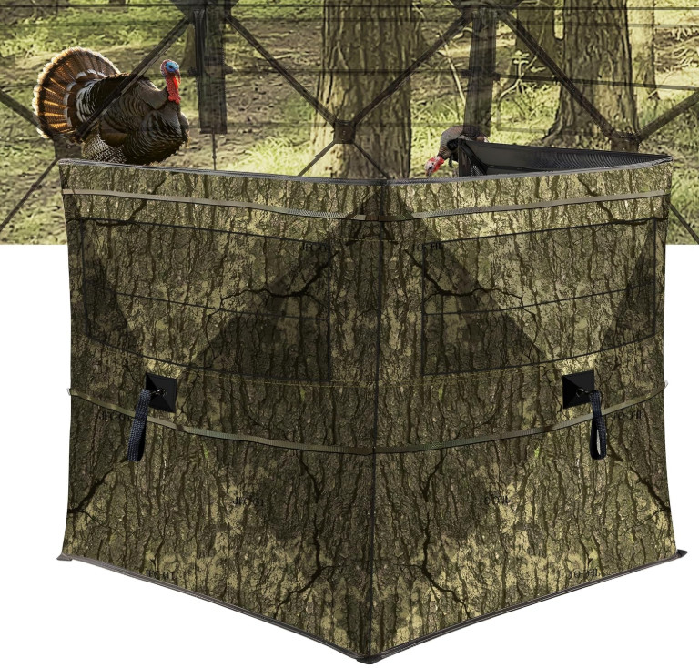 3-Panel See-Through Turkey Hunting Blind 360° Pop Up Ground