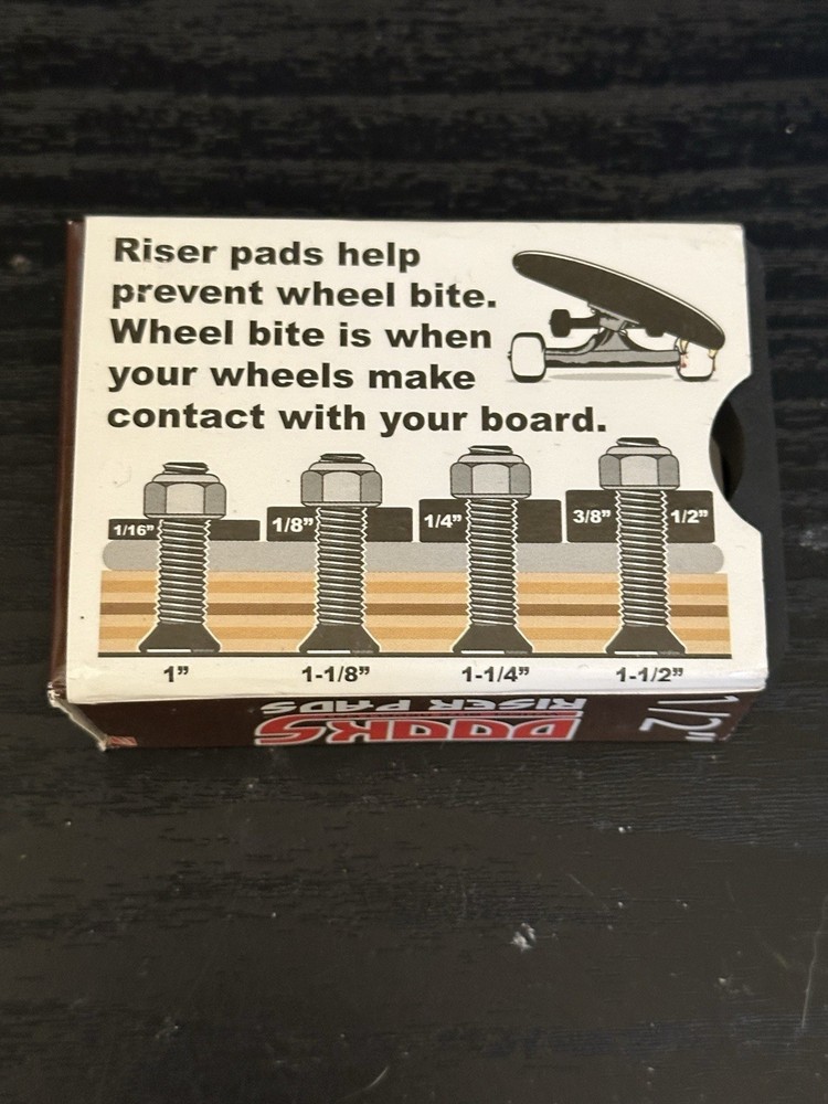 Shortys Dooks Skateboard 1/2" Hard Riser Pads