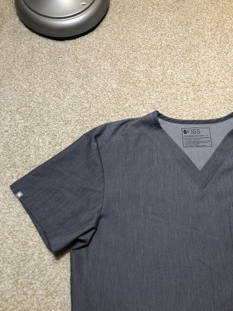 Figs Men’s Technical Collection Scrub Top - Gray Large FM1500