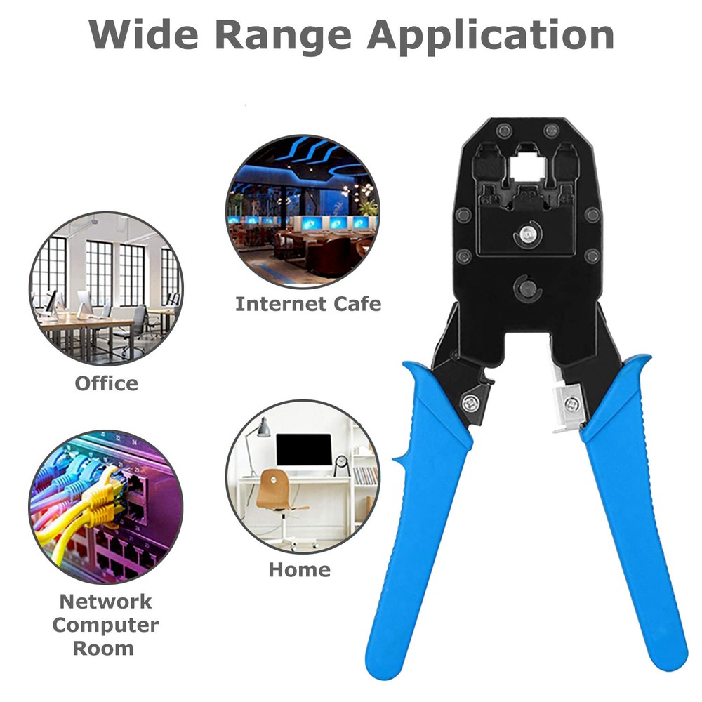 RJ45 Network Tester + 3-in-1 Cable Crimper + Stripper CAT5e/CAT6 Tool Kit