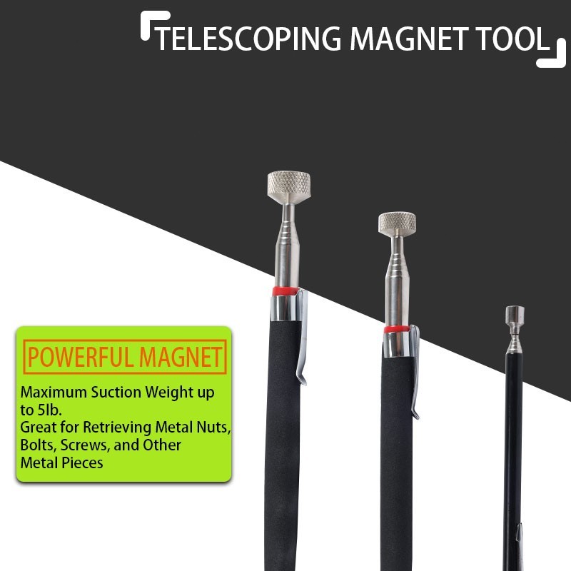 7pcs Telescoping Magnet Pickup Tool Stick Include 8 lb LED Light Grabber Extend