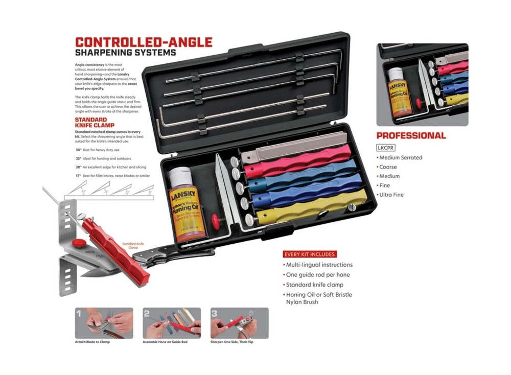 Lansky Professional Sharpening System with Coarse, Medium, Ultra Fine, and Se...